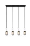 Suspension blanche et noire à 4 spots grillagés TOSH Métal Blanc et noir 4*10W max