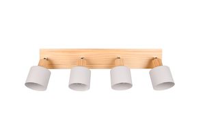 Barre SHANTI à 4 spots finition Blanc et bois