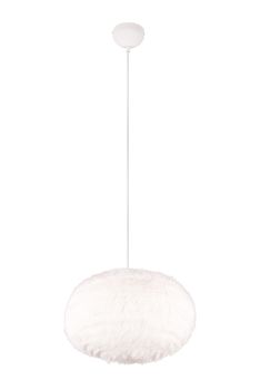 Suspension boule fourrure blanche Fourrure synth. Blanc 10w max.