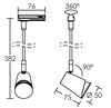 Spot blanc tige T1 d'ARIC avec ampoule Gu10 4.6W pour rail JUDY