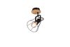 Spot noir mat et bois JAIPUR de Triolighting