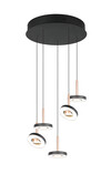 Suspension LED GUANO 5 Lumières - Gris Mat/Café | Lift Me & Design CCT Anneaux