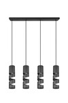 STREAM – Suspension 4xGU10 métal noir mat réf. 364000432