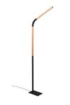 Lampadaire NORRIS articulé noir et bois Métal/bois noir mat/bois 11W
