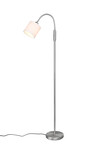 Lampadaire liseuse TOMMY 1 lumière Nickel mat tissu Blanc