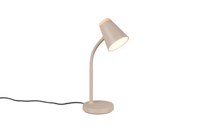 Lampe de bureau PONGO R55831143 – Beige mat, LED 4,5 W, tête flexible, métal & bois