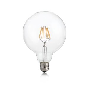 Globe clair 125mm LED 8W E27 3000°K lumière chaude dimmable