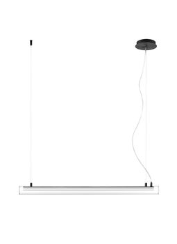 Suspension horizontale tube verre LED noir Mate série OSLO