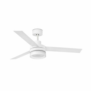Ventilateur Plafond Design ICE avec LED 12W et Haut-Parleur – Ø132 cm – Blanc/Érable – Été/Hiver – Silencieux