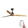 Ventilateur de plafond ALO L noir/bois à Led connecté WIZ télécommande