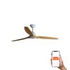 Ventilateur de plafond ALO L blanc/bois à Led connecté Tuya télécommande