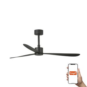 AMELIA ventilateur plafond design noir– connecté TUYA, télécommande, 6 vitesses, pour pièces 17–28 m²