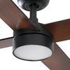 Ventilateur de plafond RUDDER L noir/bois Led connecté Tuya+télécommande