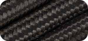 Cable plat 2x0.75mm² tressé textile noir