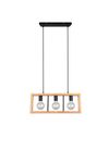 Suspension rectangle en bois et noir AGRA de Triolighting