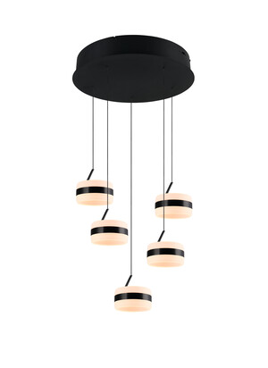 Suspension LED DIOS noir mat 5 lumières