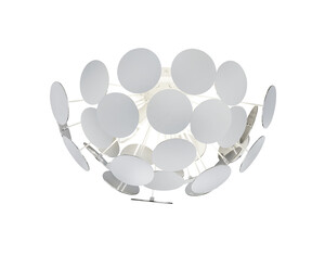 DISCALGO – Plafonnier design 3×E14 avec disques décoratifs blancs et argentés réf. 609900331