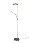 Lampadaire BARRIE laiton patiné avec tête et liseuse orientable
