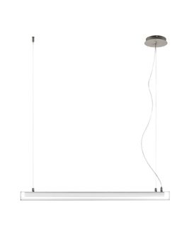 Suspension horizontale tube verre LED nickel Mat série OSLO