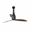 ETERFAN M – Ventilateur de plafond noir mat avec pales imitation noyer