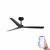 Ventilateur de plafond DC noir MILOS – Silencieux, 6 vitesses, fonction été/hiver connecté app WIZ