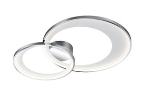 Plafonnier 2 cercles chrome/blanc LED GRANADA de TrioLighting