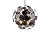 DISCALGO - Suspension ronde 6xE14 noir mat et verre chromé réf. 30990065