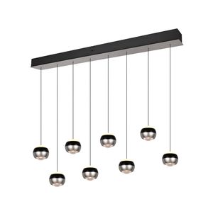 Lustre à 8 têtes ORBIT finition Noir mat et nickel mat