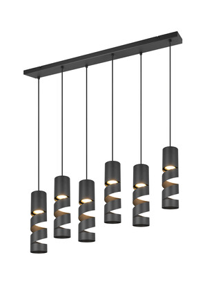 STREAM Suspension 6xGU10 metal noir mat ref. 364000632