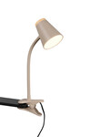 Lampe de bureau PONGO à pince R25831143 – Beige mat, LED 4,5 W, tête flexible, métal & bois