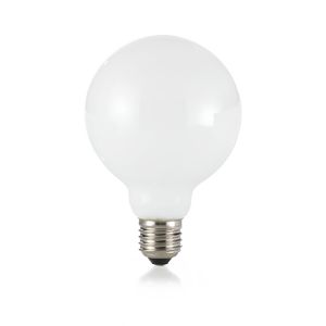 Globe opale blanc 95mm LED 8W E27 3.000°K lumière chaude dimmable