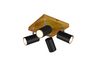 Plafonnier noir mat et bois MARLEY 4 spots de Triolighting