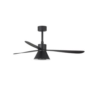 AMELIA CONE LED ventilateur plafond design noir – télécommande, 6 vitesses, pour pièces 17–28 m²