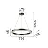 Lustre ORACLE cercle suspendu avec profilé aluminium plat Led finition Blanc mat 