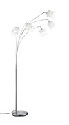 Lampadaire 5 Lumières Trio TOMMY Nickel Mat & Tissu Blanc - R46330501