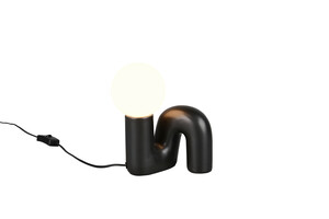 Lampe de Table QUINN Céramique Noir Design Sculptural - R56821002