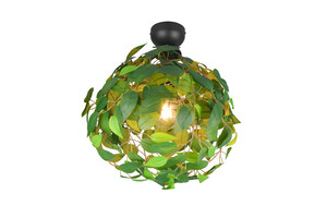Plafonnier LEAVY Noir Mat Feuilles Vertes 1 Lumière E27 - R60461015