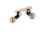 Réglette 2 Spots LYNAR Noir Mat et Bois E27 - R86662032