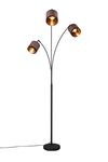 Lampadaire DAVOS noir et taupe avec 3 abat-jour de TrioLighting