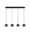 Suspension à 4 globes en métal noir mat FLETCHER de TrioLighting