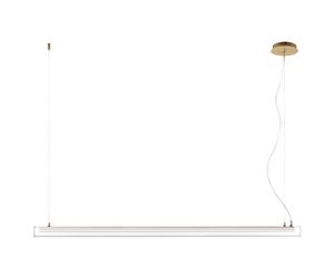 Suspension horizontale tube verre LED laiton mat série OSLO