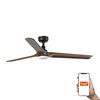 Ventilateur de Plafond HEYWOOD L – Faro – Bois Foncé, éclairage Led, app Tuya et Télécommande