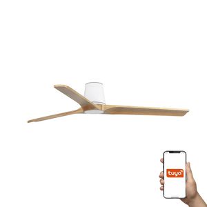 Ventilateur de Plafond HEYWOOD TUB L –Faro– Bois clair, DC Silencieux, Télécommande