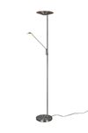 Lampadaire nickel mat BRANTFORD 30W avec liseuse de TrioLighting