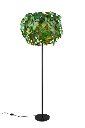 Lampadaire LEAVY Noir Mat Feuilles Vertes 3 Lumières E14 - R40463015