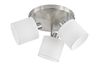 Plafonnier nickel mat/blanc 3 abat-jour TOMMY de TrioLighting