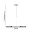 Lustre SIONE télescopique 2 coupes Led chrome mat
