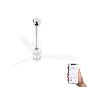 ETERFAN M – Ventilateur de plafond transparent connecté avec LED 16W 3000°K