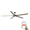 Ventilateur plafond BigWood 24 XXL noir/bois connecté Tuya