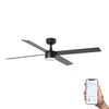 Ventilateur de plafond RUDDER L noir/bois Led connecté WIZ+télécommande